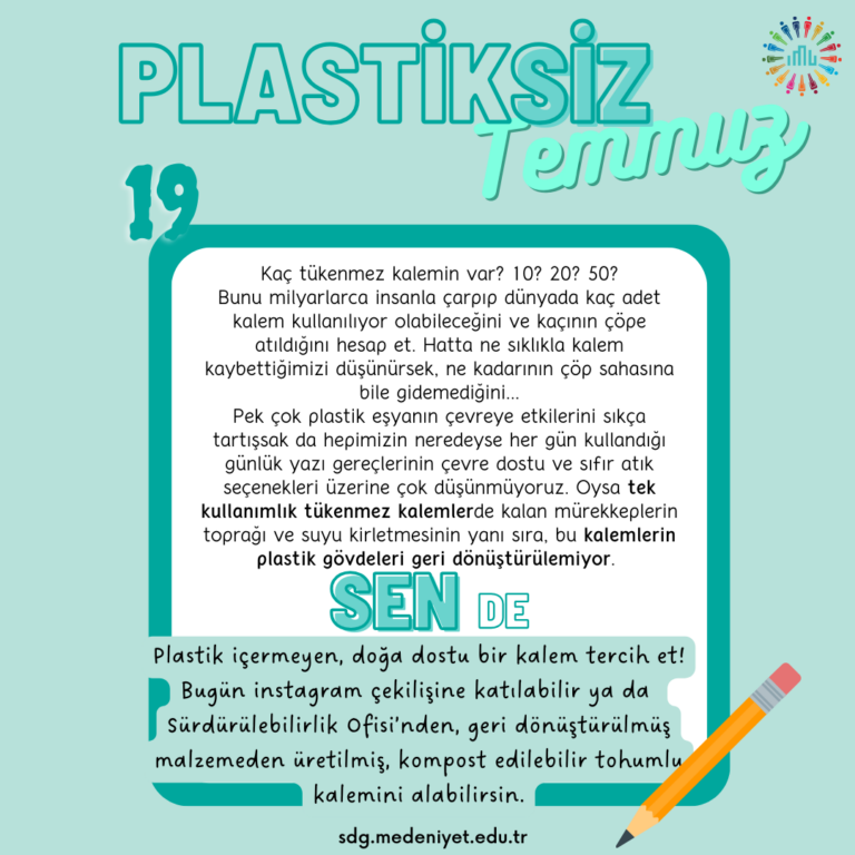 İMÜ Sürdürülebilirlik Topluluğu “Plastiksiz Temmuz”da Sürdürülebilirlik Ofisi İş Birliği ile Doğa Dostu Tohumlu Kalemler Dağıttı