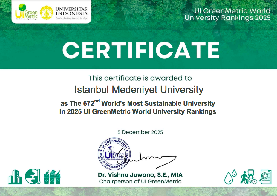 İstanbul Medeniyet Üniversitesi, UI GreenMetric 2025’te Atık Yönetimi Alanında Dünya Lideri Üniversitelerden Biri Oldu